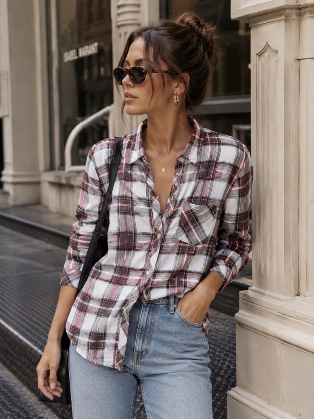 Rails white red plaid shirt size medium